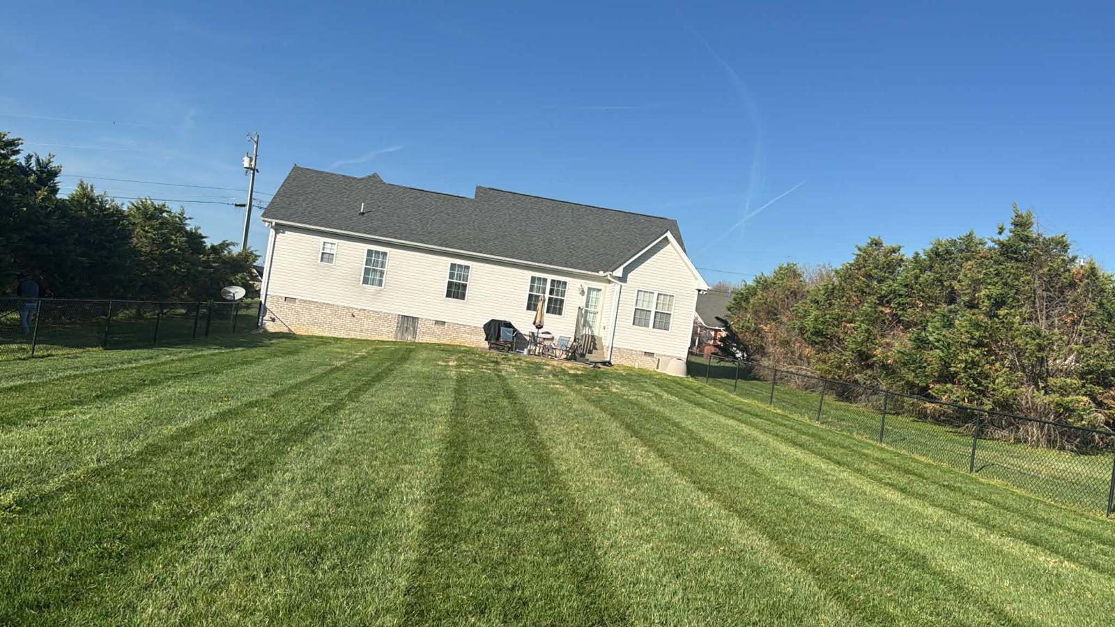 Seasonal yard cleanup with leaves and lawn care tools